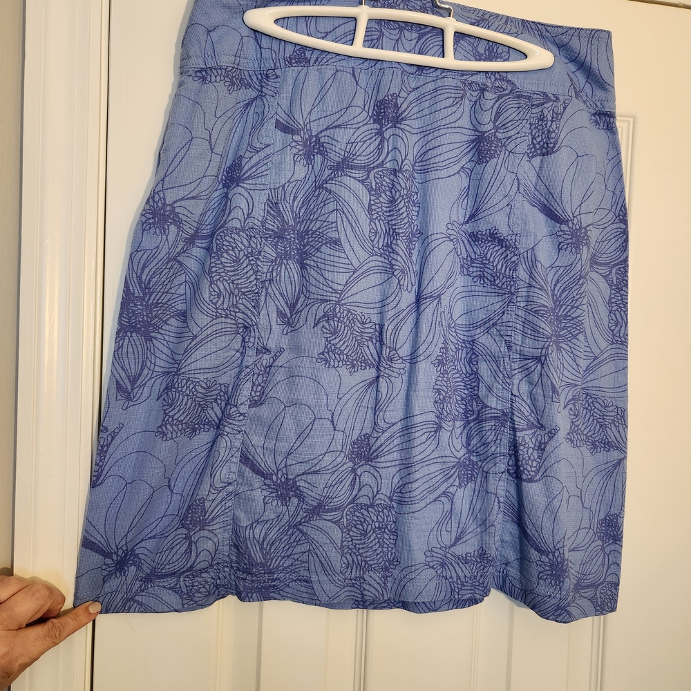 Royal Robbins Cotton Floral Blue and Purple Skirt Size 6
